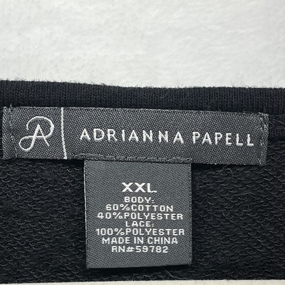 Adrianna Papell Lace Front Top Women's Size XXL Black - Picture 2 of 10